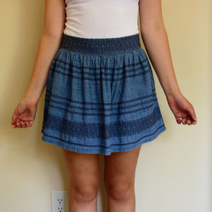 Embroidered Denim Miniskirt